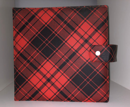 Vintage 7'' Vinyl Record Storage Folder (Red and black Tartan pattern)